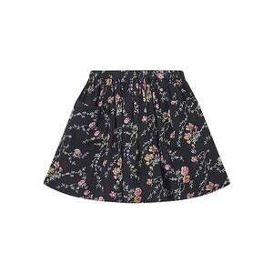 NEW BONTON romantic print gauze skirt in black